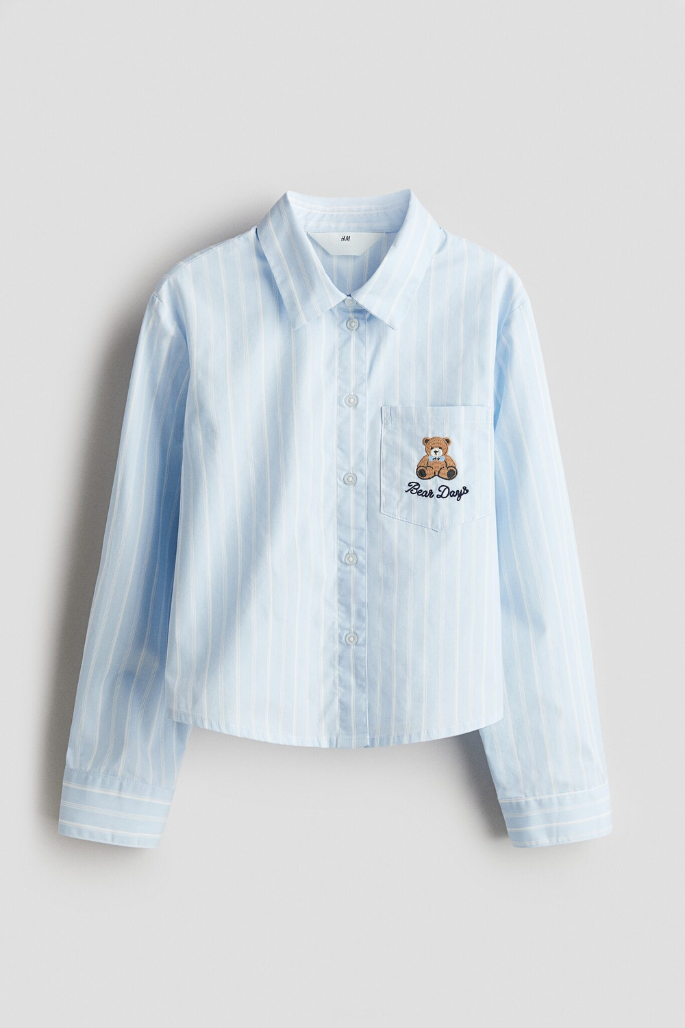 H&M Рубашка свободного кроя, светло-голубой