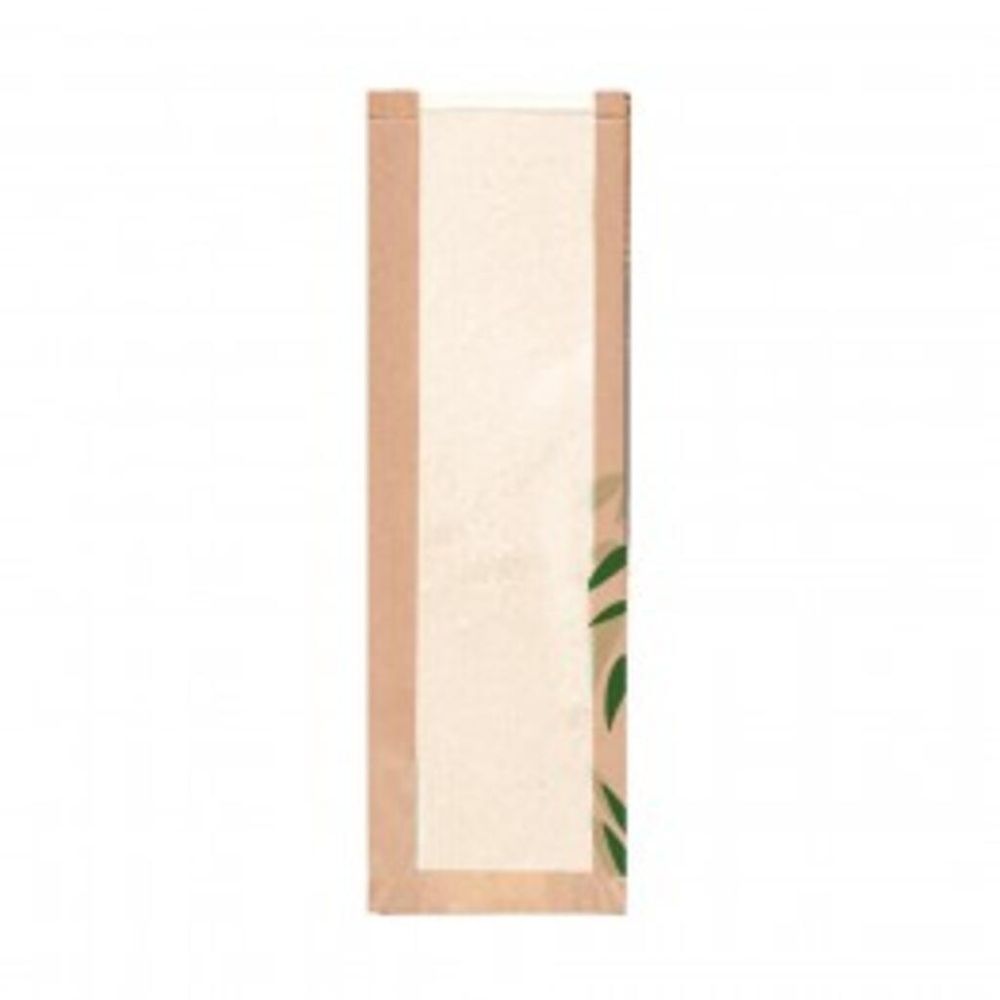 Пакет   для хлеба с окном 14+4*60 см, крафт-бумага 36 г/см2, 250 шт/уп, Garcia