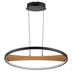 723127 Люстра LODI LED 36W 2880LM ЧЕРНЫЙ/ДЕРЕВО 3000K