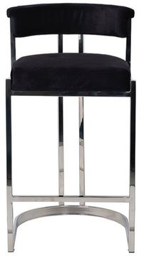GY-B8216-BL Стул барный, велюр черный/хром  49*55*85см