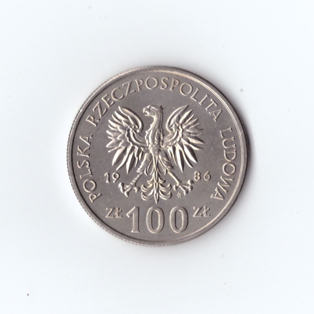 100 злотых 1986г. Польша. Польские правители-король Владислав I Локоток