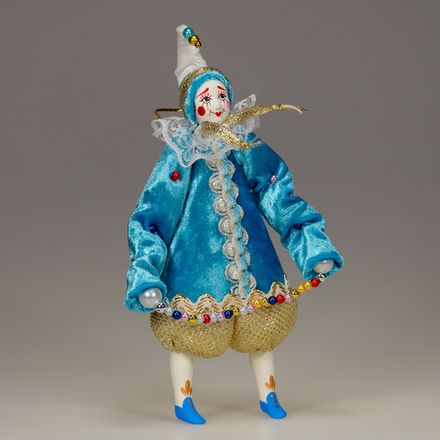 Ёлочная игрушка Клоун новогодний бархатный