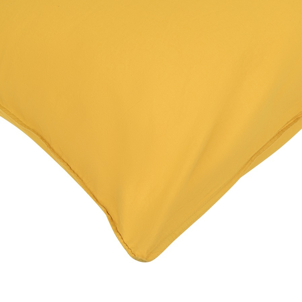 Набор из двух наволочек горчичного цвета из органического стираного хлопка из коллекции essential, 70х70 см