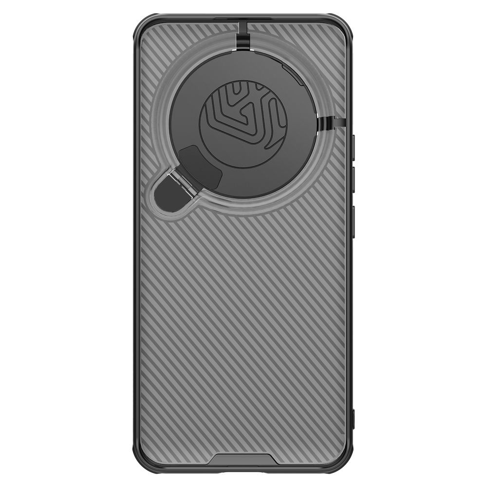 Чехол прозрачный тонированный (Transparent Black) от Nillkin с металлической откидной крышкой для камеры на Xiaomi 14 Ultra, серия CamShield Prop Case
