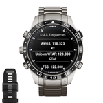 Спортивные часы Garmin MARQ Aviator (Gen 2), титановый блочный браслет, чёрный силиконовый ремешок Безель из титана и керамики, корпус из титана, AMOLED-дисплей с куполообразным сапфировым стеклом. Блочный браслет с раскладывающейся застёжкой и силиконовы