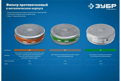 Фильтры ЗУБР К1, для РПГ-67, два фильтра в упаковке 11142_z02