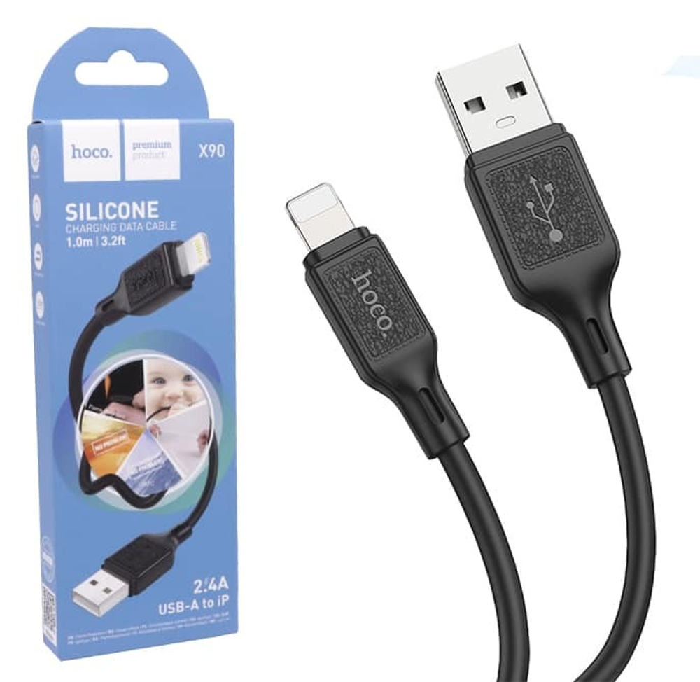 Кабель USB - Lightning HOCO X90 (черный) 1м