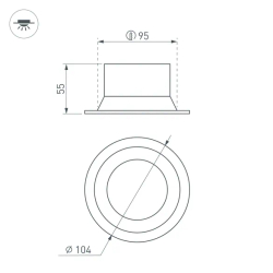 Светильник MS-BREEZE-BUILT-R104-12W Day4000 (WH, 90 deg, 230V) (Arlight, IP20 Металл, 3 года) 035611