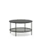 Gilda Журнальный столик из закаленного стекла и металла с матовой черной отделкой Ø 80 см