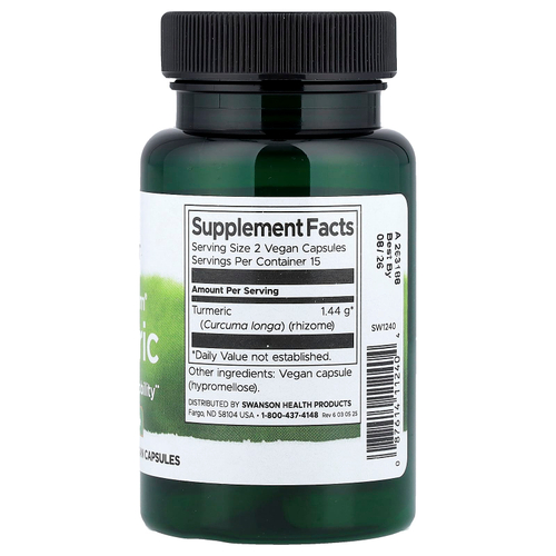 Swanson, Full Spectrum®, куркума, 720 мг, 30 веганских капсул