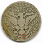 1/4 доллара 1909 (без знака - Philadelphia). США. Четвертак Барбера. Серебро F