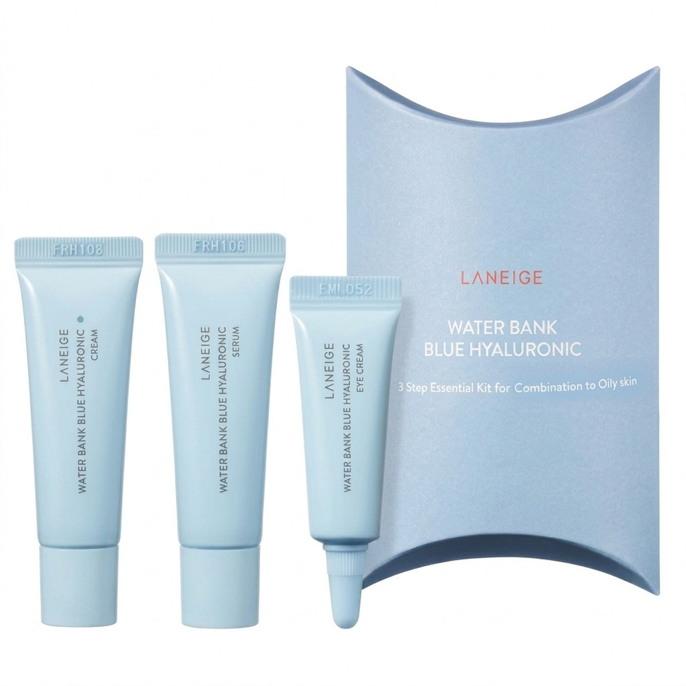 Набор миниатюр для интенсивного увлажнения кожи Laneige Water Bank Blue Hyaluronic 3 Step Essential Kit for Normal to Dry Skin