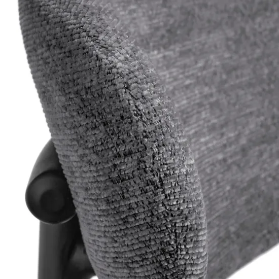 Стул полубарный Lucas 2 серый шенилл с чёрными ножками