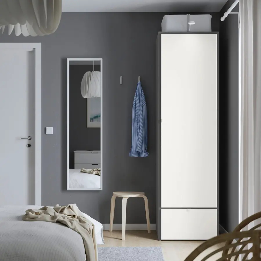 Платяной шкаф - VISTHUS IKEA/ ВИСТХУС ИКЕА, 63x59x216, белый/серый