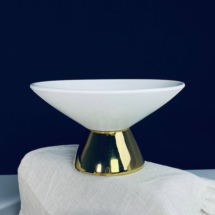 Lenardi 163-010 Конфетница 18х10см на ножке MULTICOLOR в под.уп.(х18)Фарфор