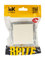 BRITE Выключатель 1-клавишный самовозвратный 10А ВС10-1-4-БрКр бежевый IEK