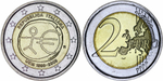 Италия 2 евро, 2009 10 лет монетарной политики ЕС (EMU) и введения евро UNC