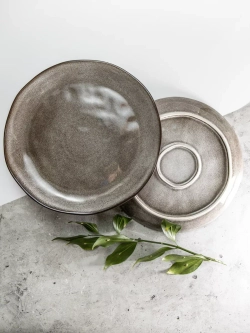 Набор 2 шт тарелок с бортиком, 21 см, Мокко