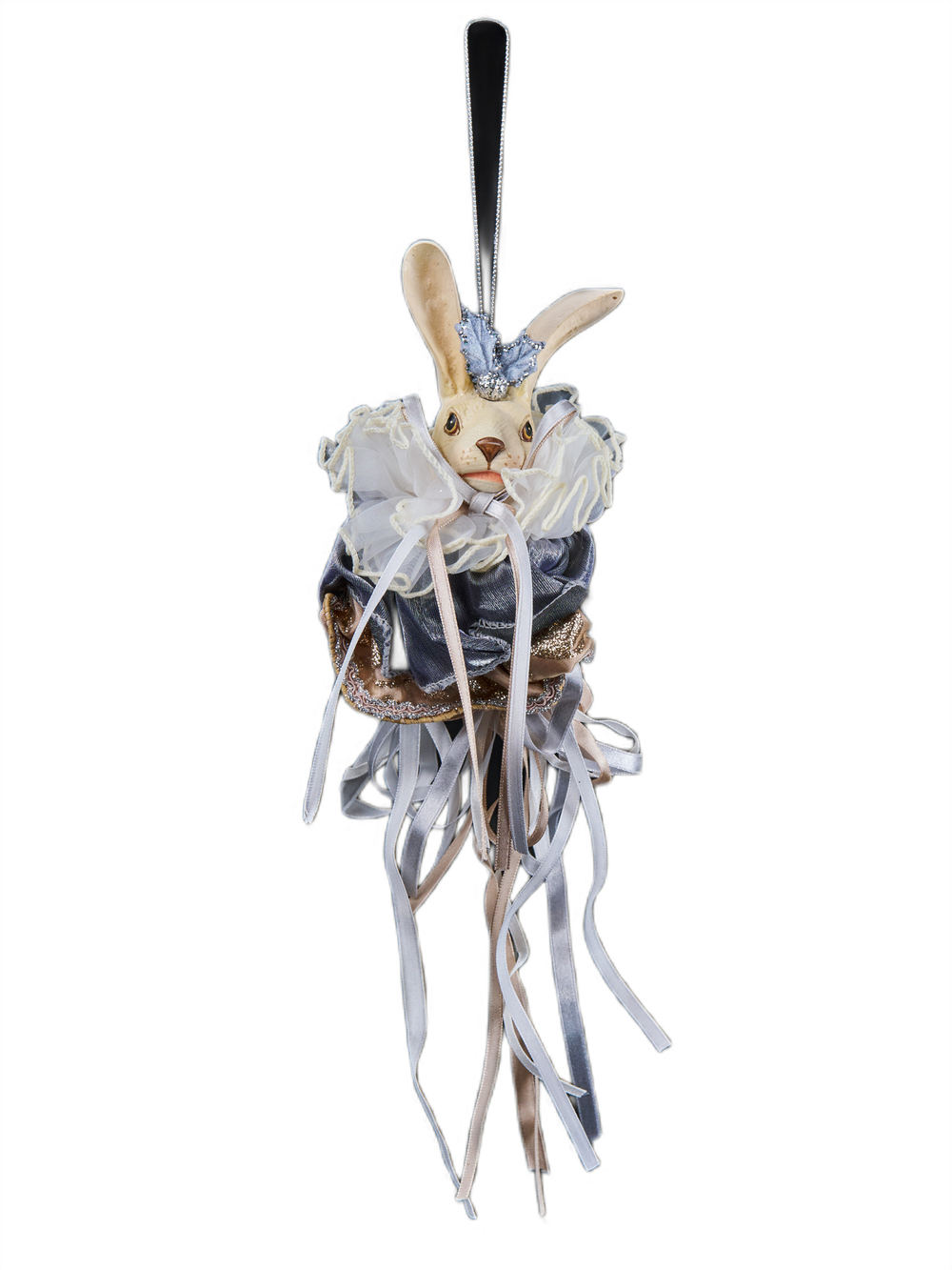 Елочная игрушка Заяц 15х23см ChristmasDeLuxe серый