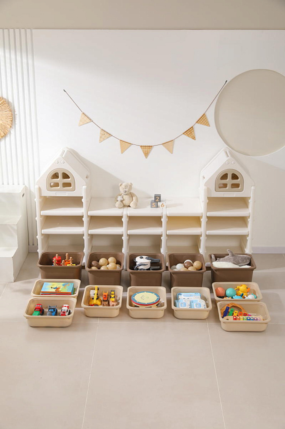 Стеллаж для игрушек UNIX Kids 12 ящиков Camel