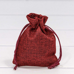 Мешочек 9х12см Лен искусственный (Бордовый)