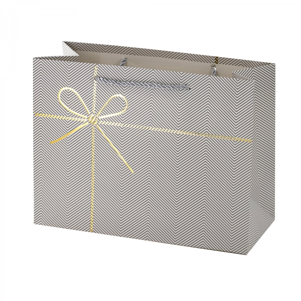 Пакет подарочный бумажный Alingar, (L+) 25х32х11 см, горизонтальный, "Геометрия", матов. ламинация, тиснение фольга, ассорти