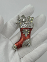 Брошь Рождественский сапожок