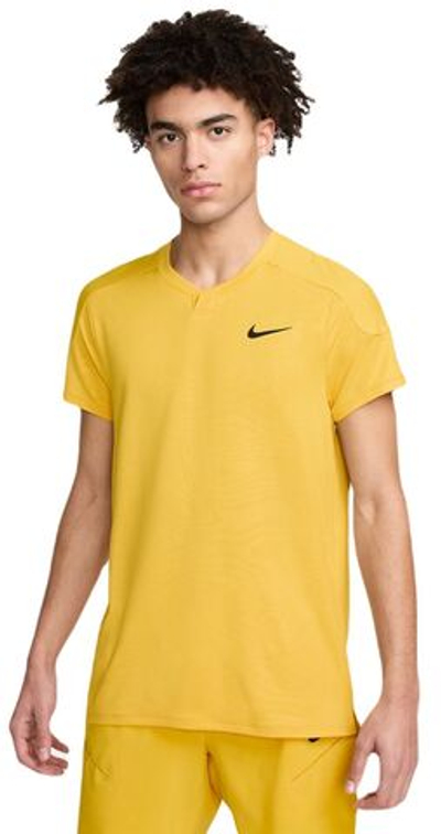 Мужская теннисная футболка Nike Court Dri-Fit Slam RG Tennis Top - vivid sulfur/black