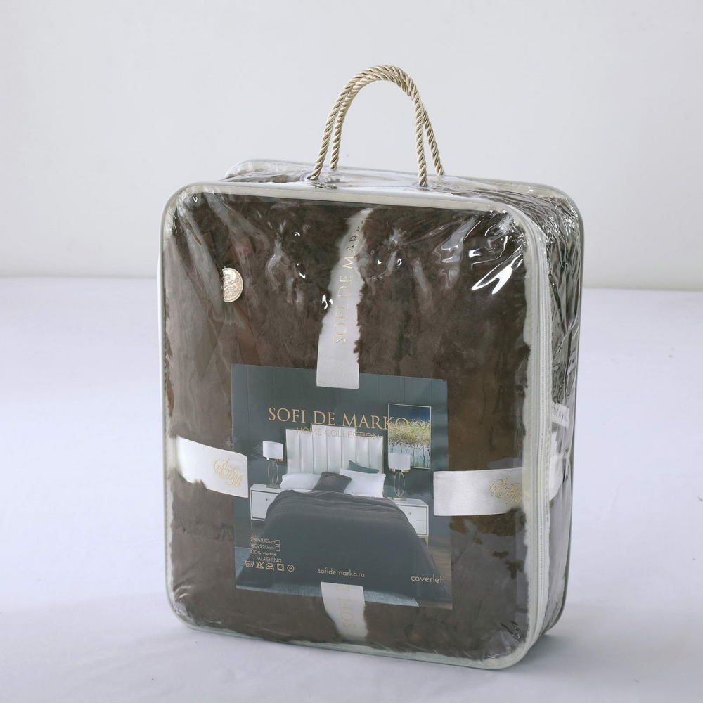 Плед 220х240 Sofi De MarkO Аврил коричневый