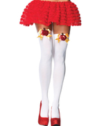 Плотные чулочки с бантом Leg Avenue (Размер: S-M-L) (Цвет: белый)