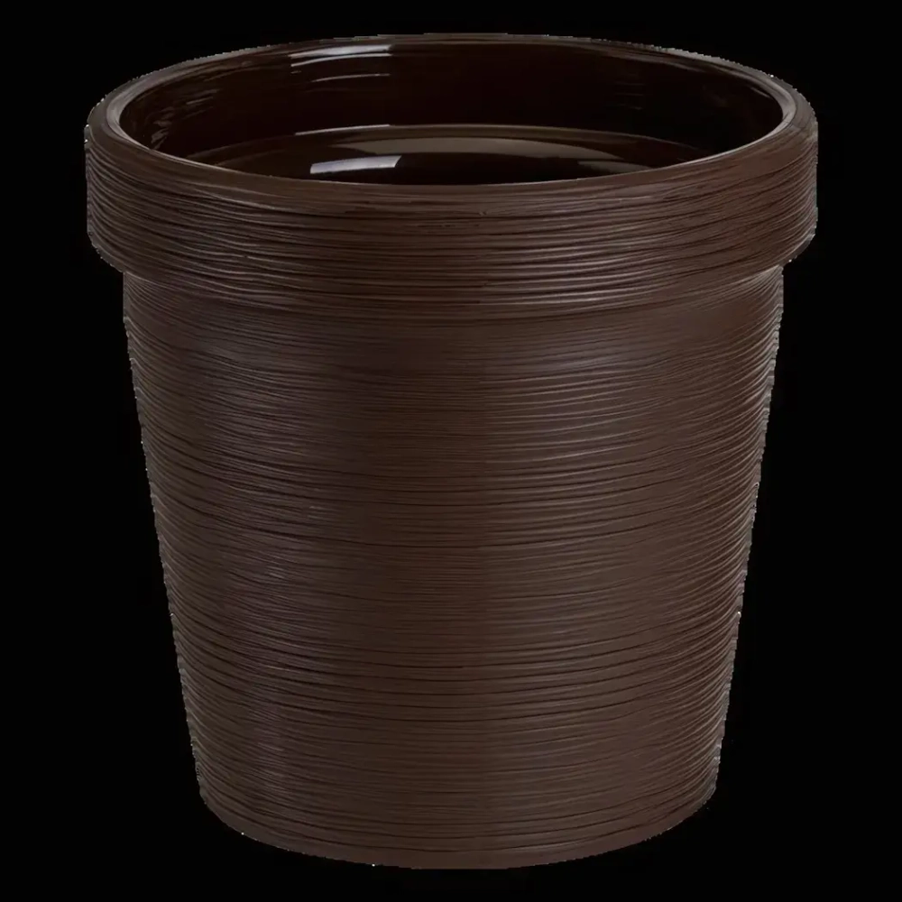 Кашпо для цветов пластиковое 1,1л d-13см «Терра» Темно-коричневый