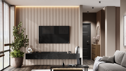 Рейка декоративная МДФ кремовая Ликорн 40×16×2800 мм