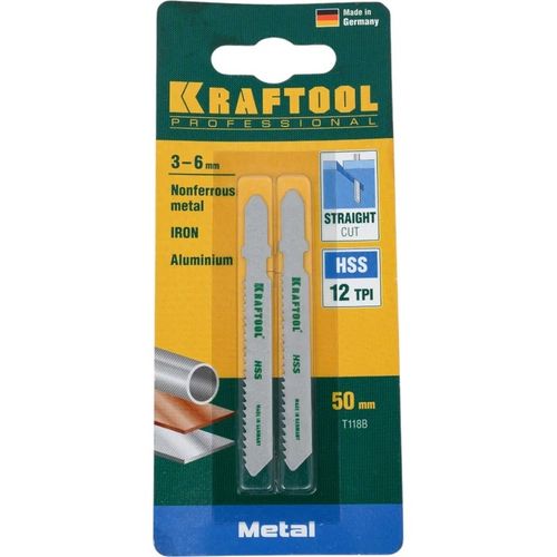 Полотно для электролобзика по металлу 50 мм шаг 2 мм быстрый рез 2 шт KRAFTOOL