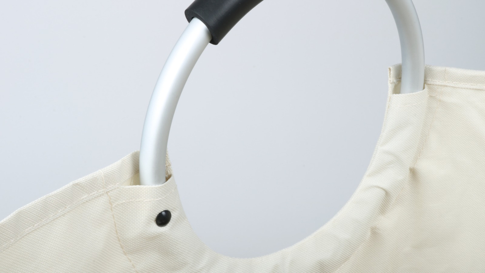 Корзина для белья с алюминиевыми ручками бежевая FX-1012