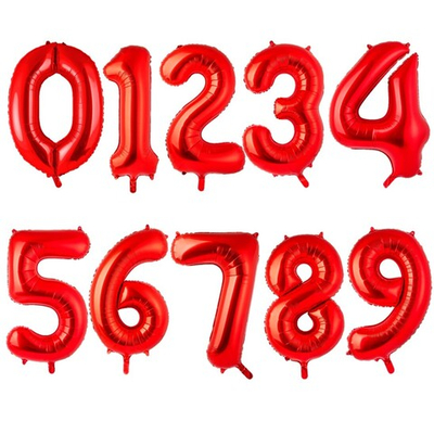 Фольгированные цифры в красном цвете 102 см
