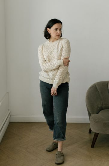 Джемпер А.Г., 50% хлопок, 50% акрил, цвет бежевый