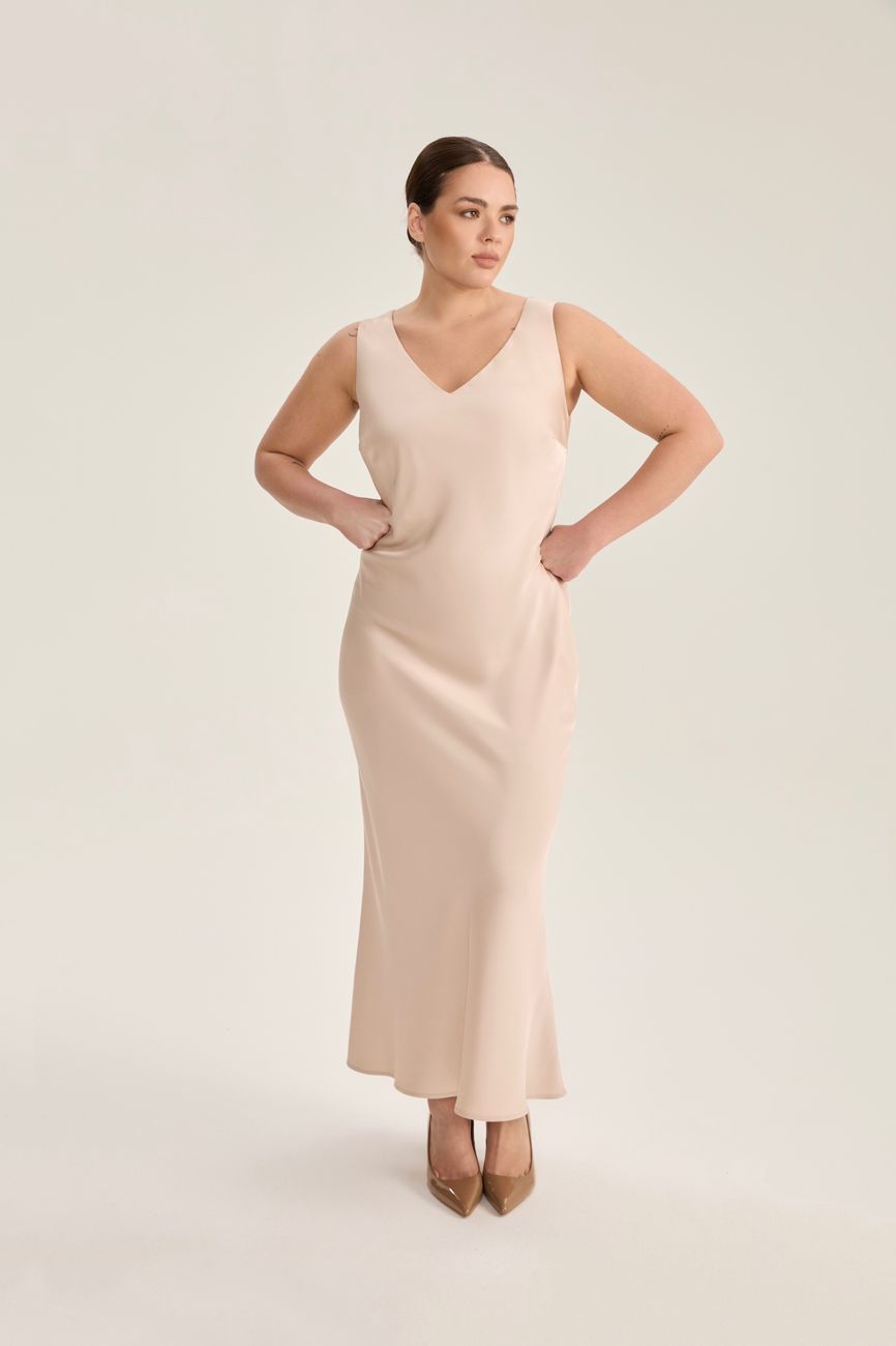 Комбинация на широких бретелях, светло-бежевый