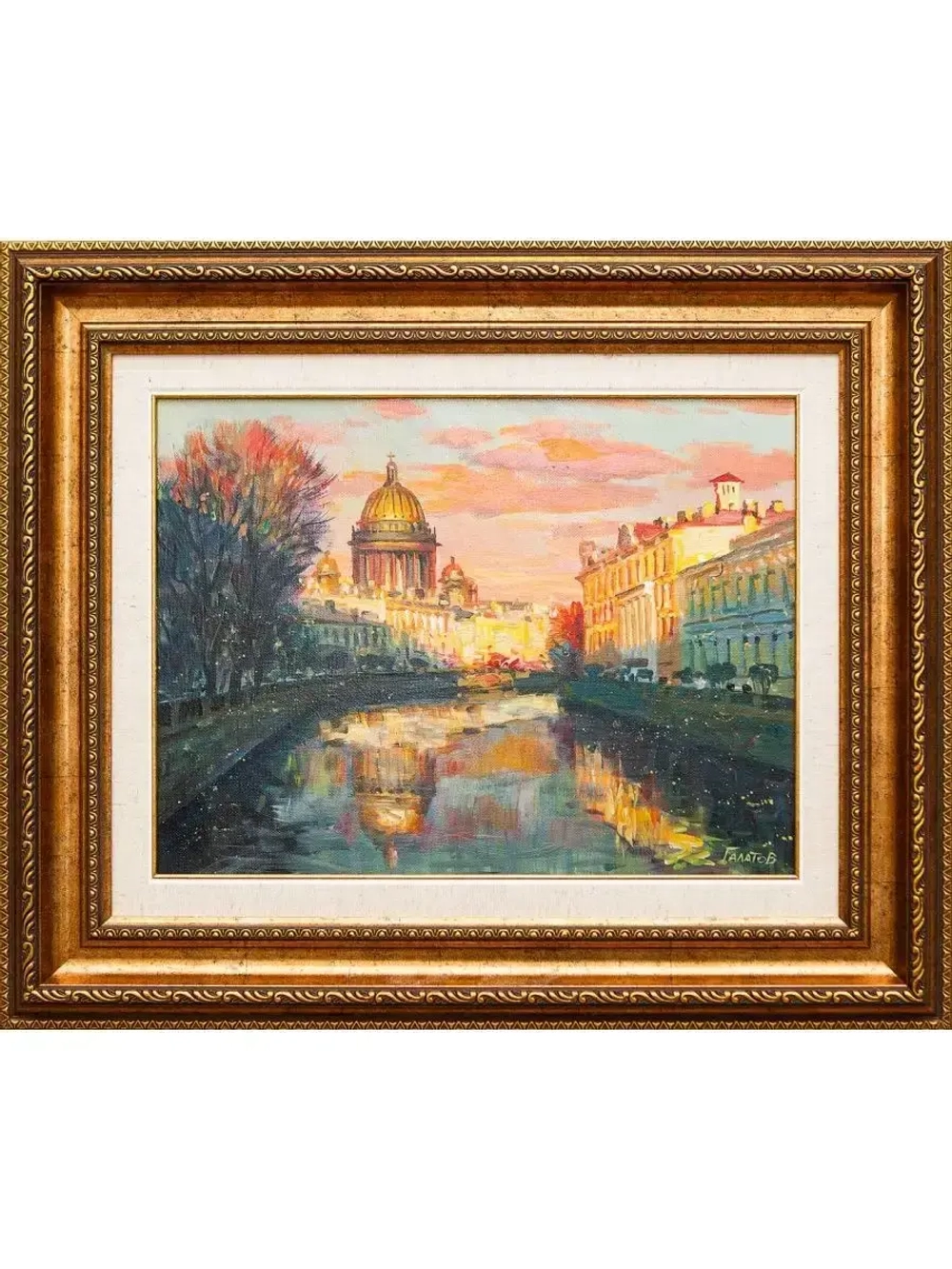 Картина маслом  «Река Мойка. Исаакий» Галатов