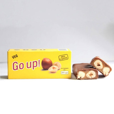 Шоколадный батончик с ванильной нугой "Go Up " Raw to go, 45 г