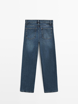 Massimo Dutti Джинсы прямого кроя со средней посадкой, средне-синий