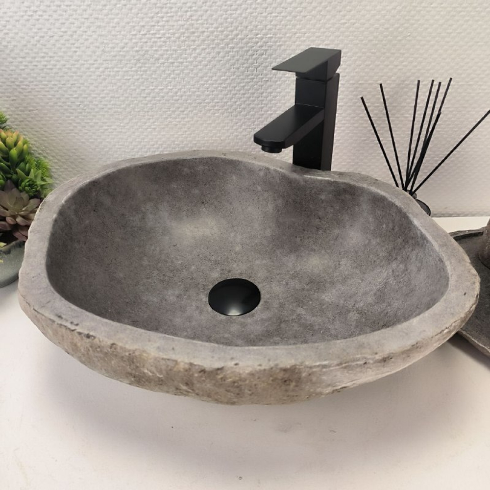 Каменная раковина из речного камня RS-63653 (49*38*15) 0122