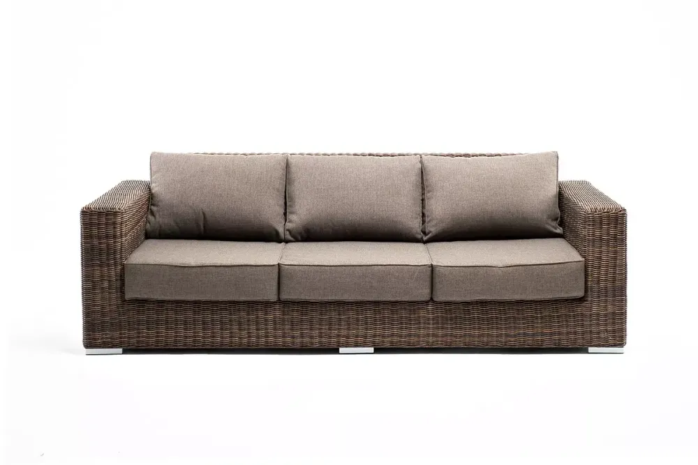"Боно" диван из искусственного ротанга трехместный, цвет коричневый