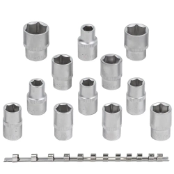 Набор головок 12пр. 1/2''6гр.(10-19,22,24мм), на планке RockForce##Rock FORCE RF-4121-5