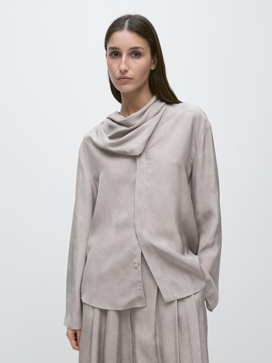 Massimo Dutti Рубашка из 100% хлопка, серый