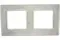 Рамка Legrand Etika 2-постовая алюминий 25622