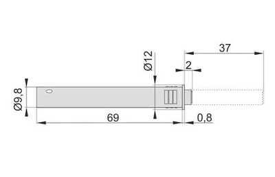 Толкатель регулируемый врезной с магнитным оконч, усиленный, графит AQ