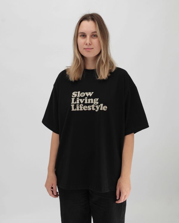 Футболка NTTR 004 Slow Living Lifetyle Черная - фото 1