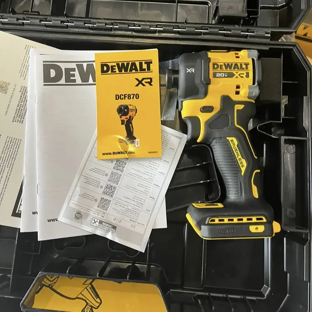 Аккумуляторный бесщеточный гидравлический ударный шуруповерт DeWalt DCF870NT, 20В, 1/4 дюйма, без АКБ,набор электроинструмента