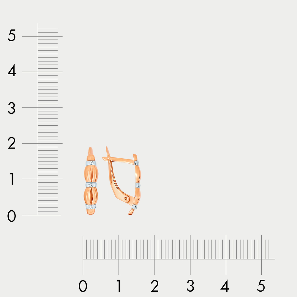 Серьги для женщин с фианитами из розового золота 585 пробы (арт. 1200300)