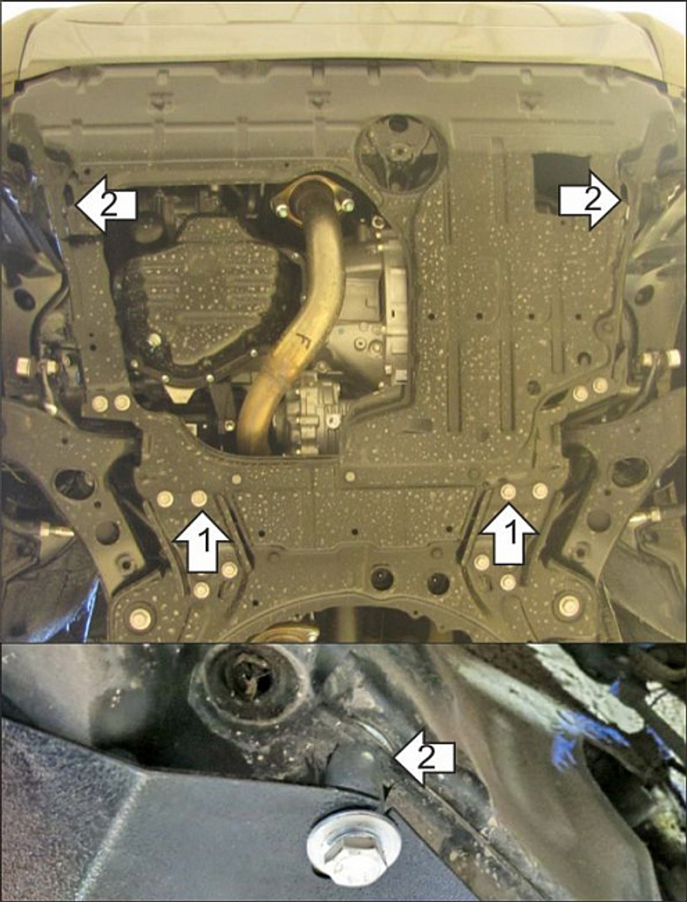 Защита картера двигателя, КПП. 2 мм, Сталь. для Toyota RAV 4 2010-2013, Motodor.72510